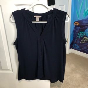 Navy sleeveless blouse